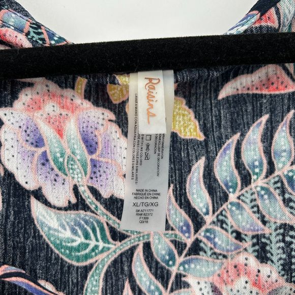 NWT RAISINS Colorful Floral Print Lace Up Front Hooded Swim Cover Up Size XL - Picture 7 of 8